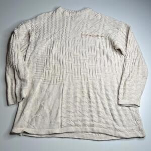 Rocawear Cable Knit Sweater Mens L Cream Textured Vintage Hip Hop Streetwear